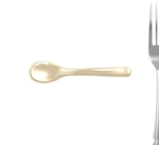 Cream-Beige Small Teaspoons Designed by Anna Vasily. - measure view