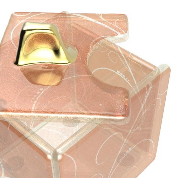 Rose Gold Small Sugar Caddy Designed by Anna Vasily. - detail view