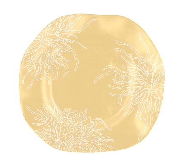 Organic Charger Plates in Yellow Gold Designed by Anna Vasily - top view