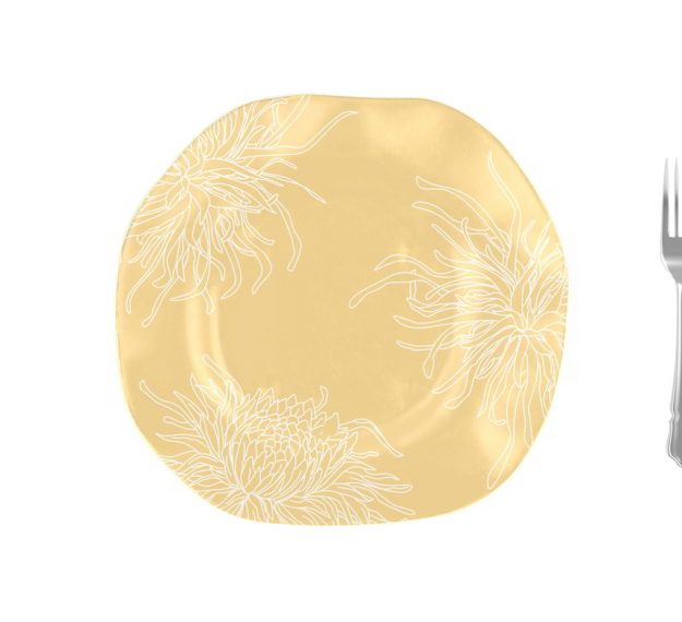 Organic Charger Plates in Yellow Gold Designed by Anna Vasily - measure view