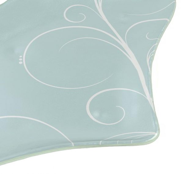 Pastel Blue Charger Plates, Fan-Shaped, Designed by Anna Vasily. - detail view