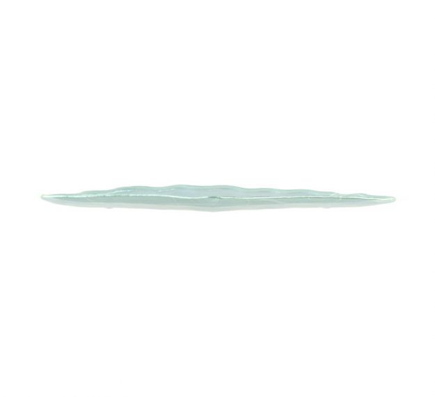 Pastel Blue Charger Plates, Fan-Shaped, Designed by Anna Vasily. - side view