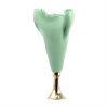 Green Glass Vase on Pedestal. Delight your Flowers - By AnnaVasily. - side view