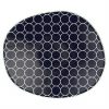 Patterned Navy Blue Side Plates with Organic Form by Anna Vasily. - top view