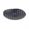 Patterned Navy Blue Side Plates with Organic Form by Anna Vasily. - 3/4 view