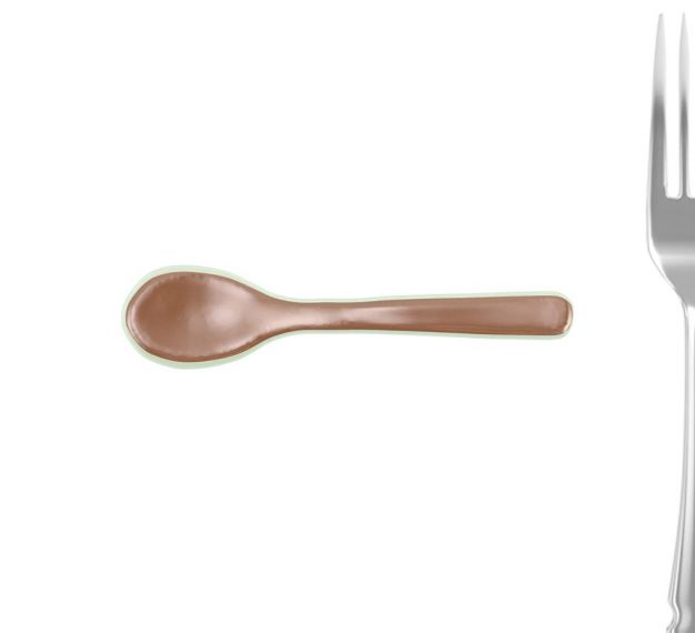 Unique Handmade Brown Teaspoon Made from Glass by Anna Vasily. - measure view