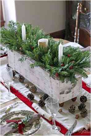 Wooden Crate with Candles and Branches