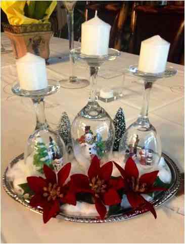 Wineglass Snow Dome and Candleholder