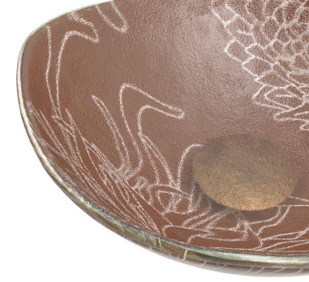 Small Fruit Bowl Dressed in Metallic Brown Matt Pigment by AnnaVasily. - detail view