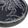 Navy Blue Nut Bowl with Floral Pattern Designed by Anna Vasily. - detail view