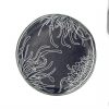 Navy Blue Nut Bowl with Floral Pattern Designed by Anna Vasily. - measure view