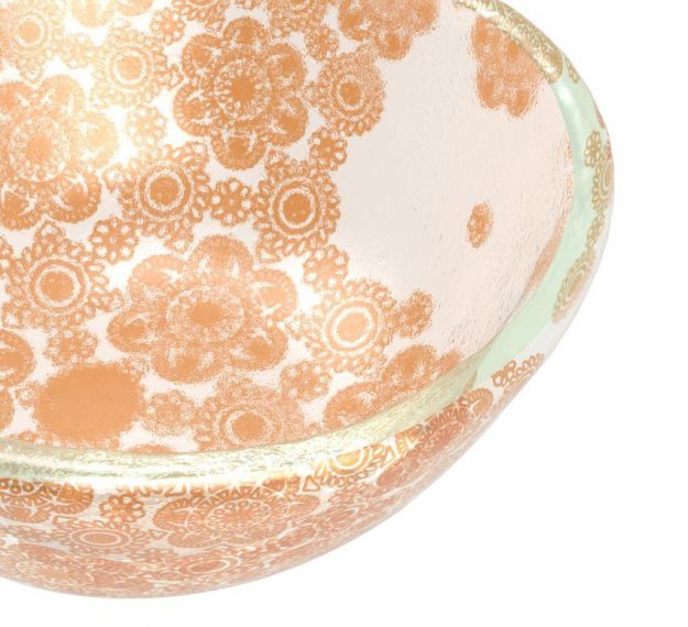Small Glass Bowls With Floral Pattern Designed by Anna Vasily. - detail view