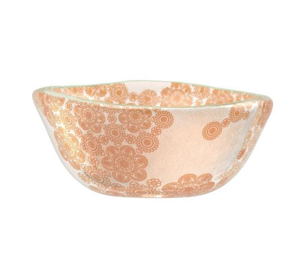 Small Glass Bowls With Floral Pattern Designed by Anna Vasily. - side view