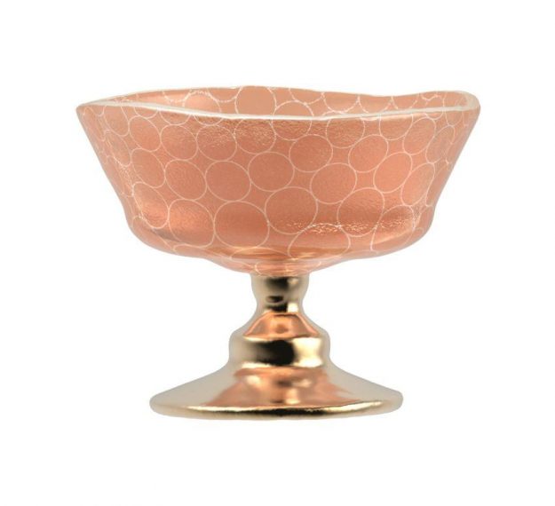 Rose Gold Ice Cream Bowl Set of 2 Designed by Anna Vasily. - side view