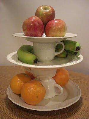 3 tier cake stand covered in various fruit