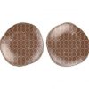 Brown Dessert Plates with a Retro Pattern Designed by Anna Vasily. - set view