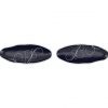 Navy Blue Salad Plate With Organic Rim Designed by Anna Vasily. - set view