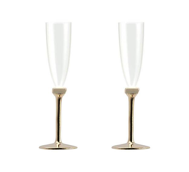 Modern Champagne Glasses, Set of 2, Stylishly Made by Anna Vasily. - set view