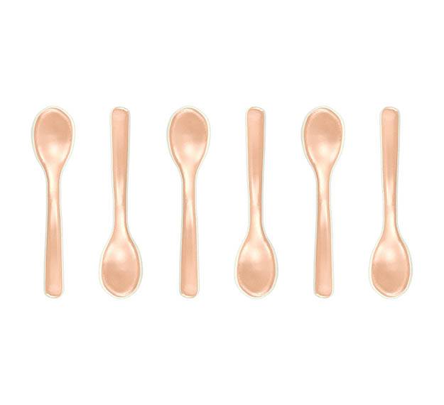 Cameo Rose Gold Spoons Set Designed by Anna Vasily. - set view