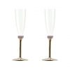 Gold Champagne Glasses With Bronze Stem Designed by Anna Vasily. - set view
