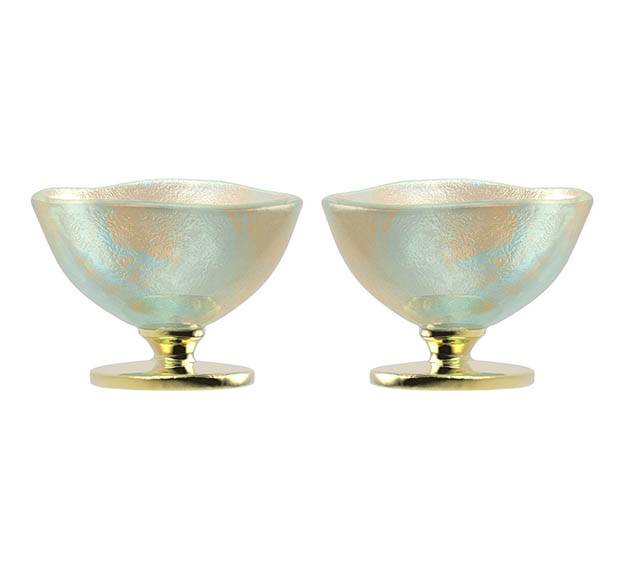 Pastel Blue Ice Cream Glass Cup Designed by Anna Vasily. - set view