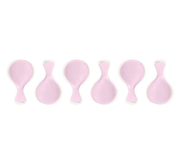 Small Pink Canape Spoon Set Designed by Anna Vasily. - set view