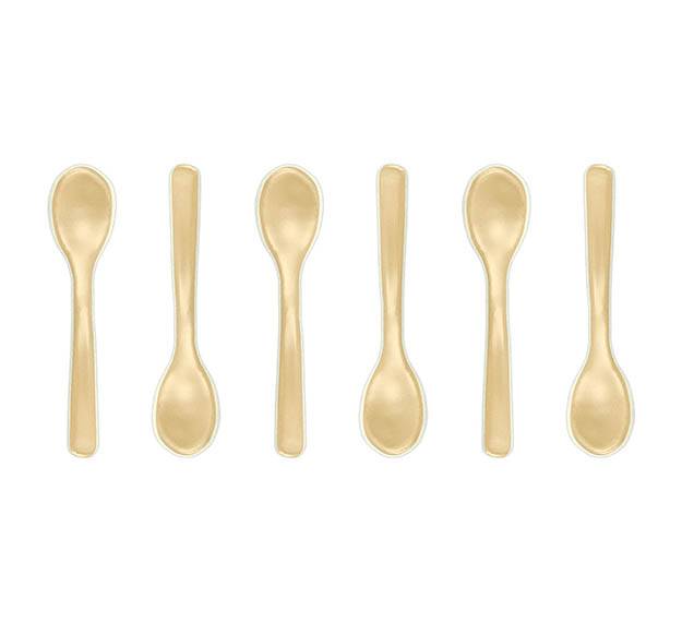 Cream-Coloured Small Glass Tea Spoon Designed by Anna Vasily. - set view