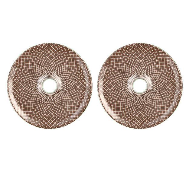 Doe Brown Plates Designed as Chip Dip Platter by Anna Vasily. - set view