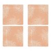 Square Dinner Plates in Floral Rose Gold, Designed by Anna Vasily. - set view