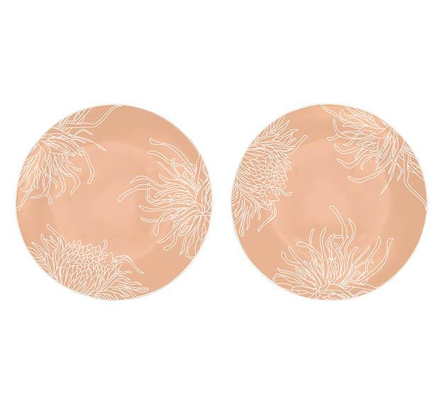 Romantic Floral Rose Gold Pasta Plates Designed by Anna Vasily. - set view