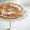 Beige Cake Display Stand, Duan Gold Cake Stand on Pedestal with Apple Pie
