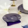 Royal Small Macaroons Plate, Edel Ring Holder Dish on Purple Velvet Pillow - Anna Vasily