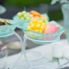 Patterned Fruit Bowl Stand, Elis Mint Green Glass Fruit Bowl with Stand by Anna Vasily