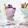 Pink Ice Cream Bowls, Jesse, Ice Cream Sundae Glasses with Spiral Metal Stand by Anna Vasily