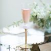 Gold Champagne Glasses, Kassi Set of 2 Designer Champagne Flutes - Anna Vasily