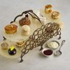 Unique High Tea Stand Made of Glass and Metal, Klau 2 Tier Cake Stand with Sandwiches - Anna Vasily