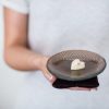 Brown Petit Fours Plate, Mela Patterned Ring Trinket Dish with Heart-Shaped Dessert - Anna Vasily