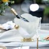 Luxurious Gold Champagne Ice Bucket, Sharmi Glass Ice Bucket With Brass Pedestal Champagne Bottles