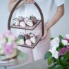 Two Tier High Tea Stand, Wate Square Cake Stand with Chocolate Strawberries - Anna Vasily