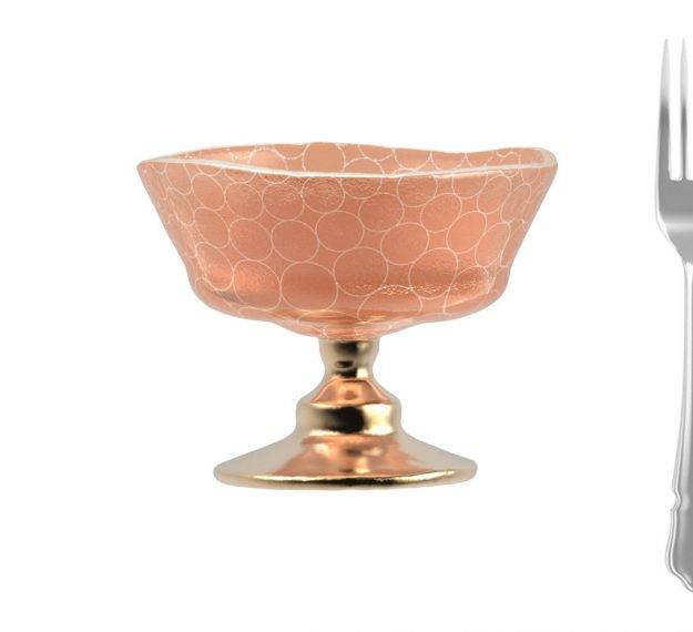 Rose Gold Ice Cream Bowl Set of 2 Designed by Anna Vasily. - measure view